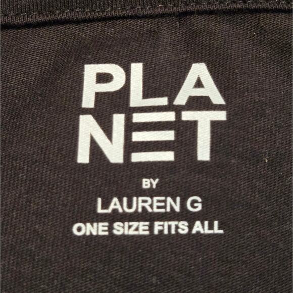Planet by Lauren G Pima Cotton Luxury Tucked Boxy T-Shirt in Black, One Size - Picture 5 of 7